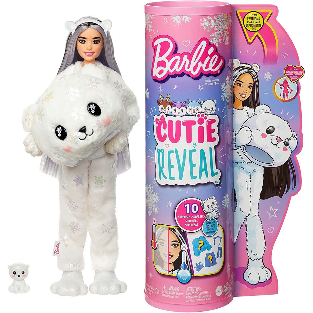 Boneca Barbie Cutie Reveal 10 Surpresas com Mini Pet e Fantasia de Urso  Polar Hjl64 - MP Brinquedos