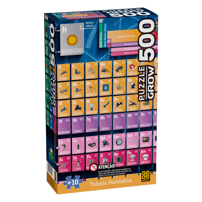 Puzzle 500 peças Tabela Periódica - GROW