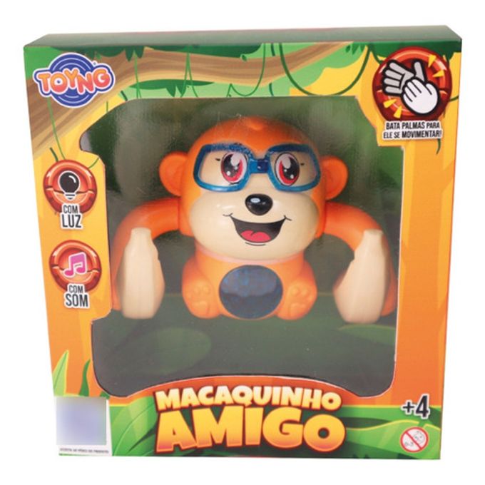 Macaquinho Interativo com Som e Luz - Toyng - MP Brinquedos