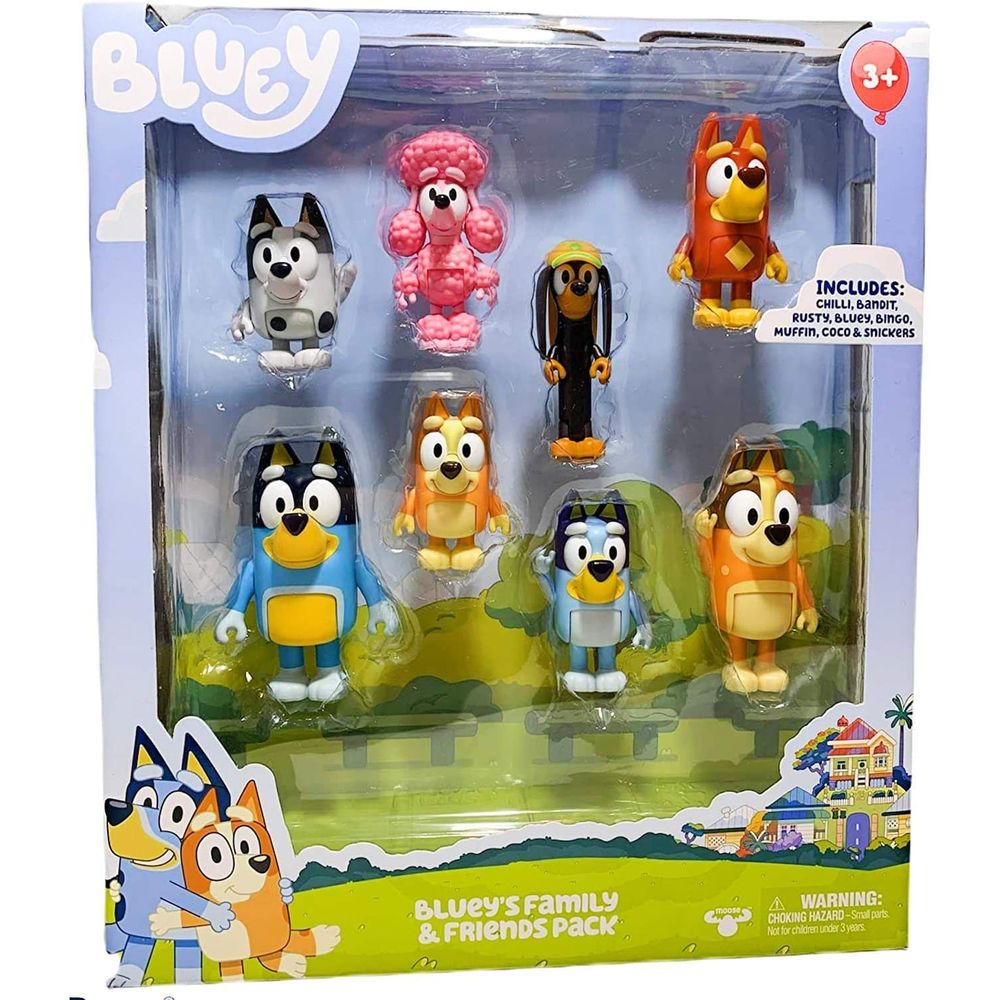 Bluey Story - Bonecos Bluey Family e Friends Multipack - Candide - MP ...