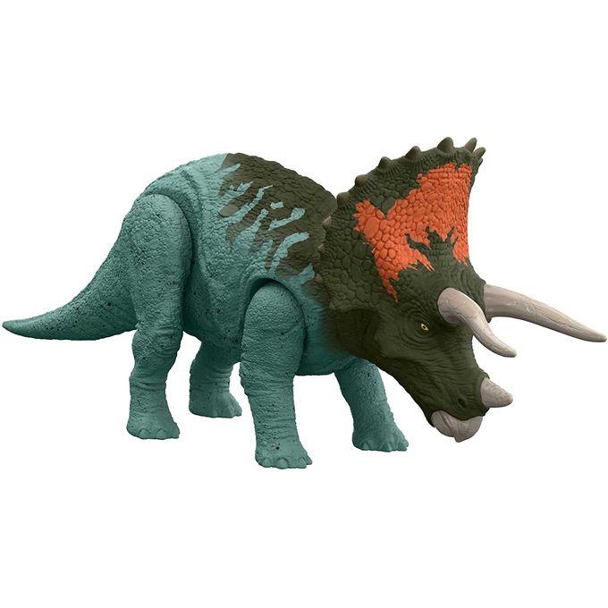 Jurassic World - Dinossauro Triceratops Ruge e Ataca Hdx40 - MATTEL
