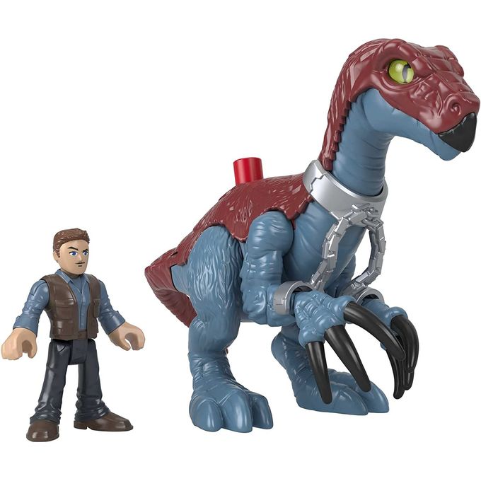 Imaginext - Jurassic World - Dinossauro com Boneco - Therizinosaurus e Owen Gvv63 - MATTEL
