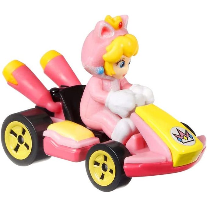 Hot Wheels - Mario Kart - Cat Peach Standard Kart Grn13 - MATTEL