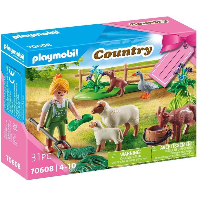 70608 Playmobil - Fazendeira com Animais - PLAYMOBIL