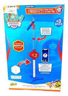 Microfone Patrulha Canina com Pedestal - Fun