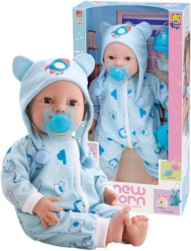 Boneca Diver New Born - Brincando de Pijama - Menino - Divertoys