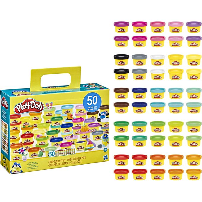 play-doh-com-50-potes-conteudo play-doh-com-50-potes-conteudo
