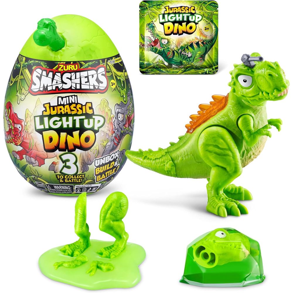 Smashers - Ovo Dino Light Verde Pequeno - Série 1 - Fun - MP Brinquedos