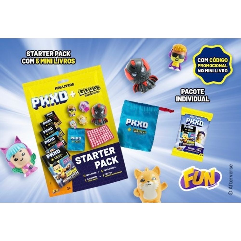 Pkxd - Starter Pack - 5 Mini Livros e 5 Pkxd Gogos - Fun - MP Brinquedos