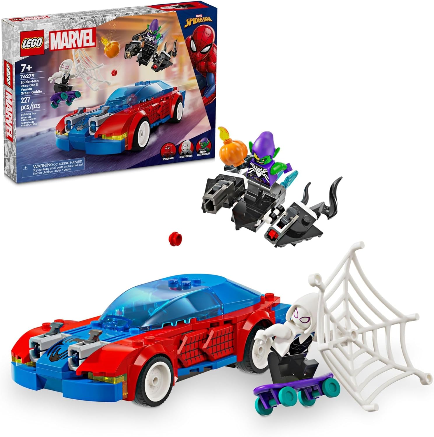 76279 Lego Marvel - Carro de Corrida do Homem Aranha e Duende Verde Venom