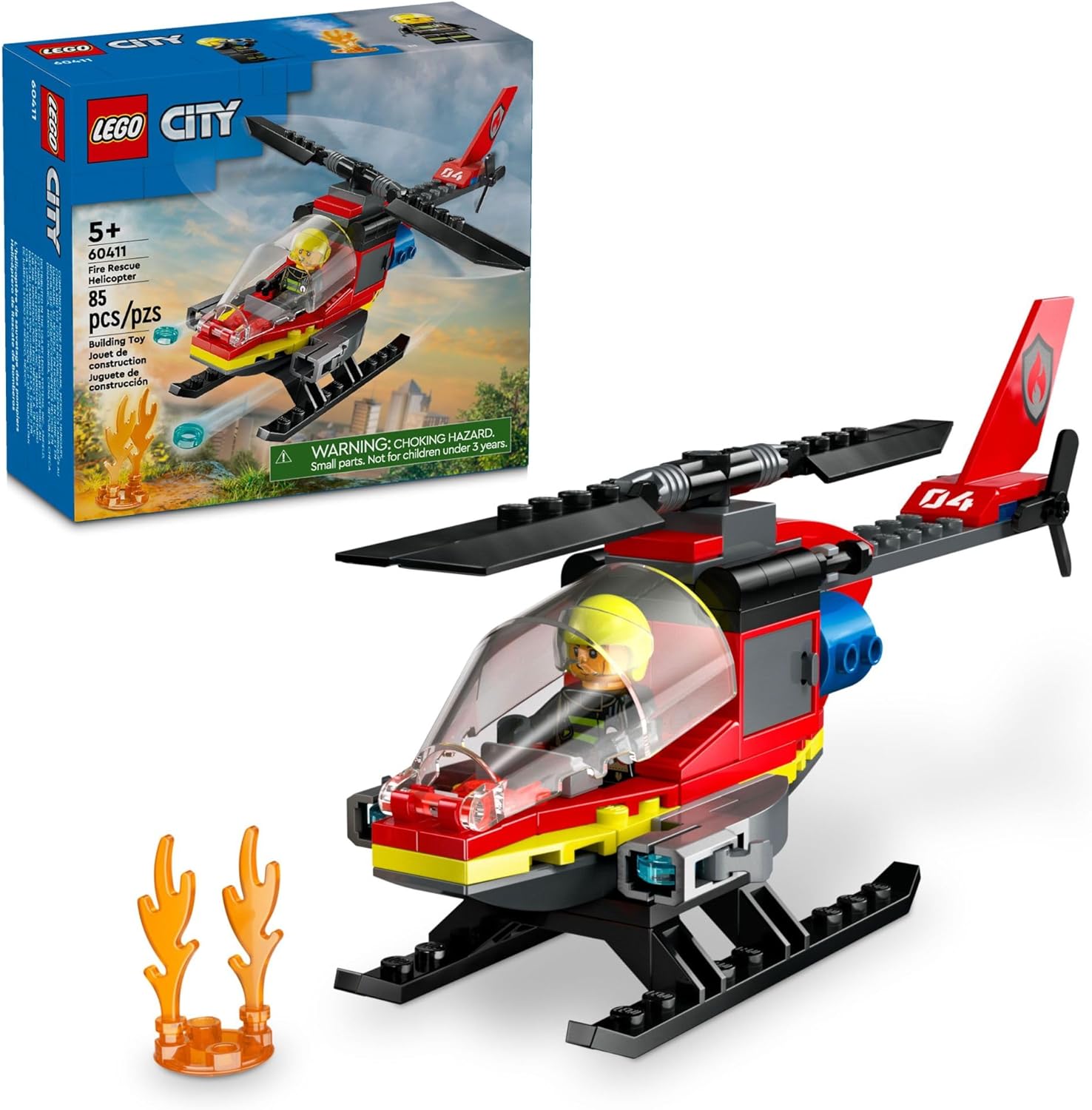 60411 Lego City - Helicóptero Dos Bombeiros