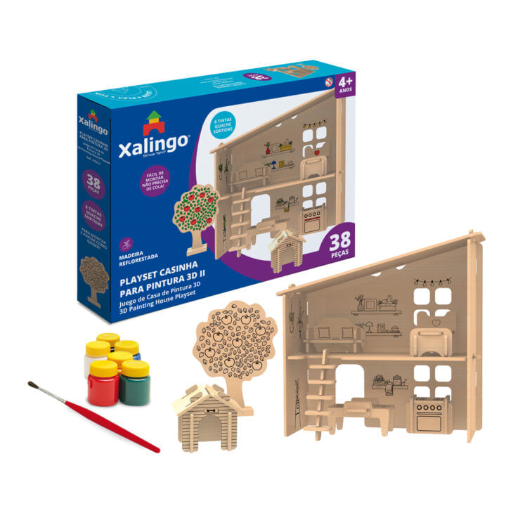 Quebra-Cabeça Casinha Para Pintura 3d Ii - Xalingo