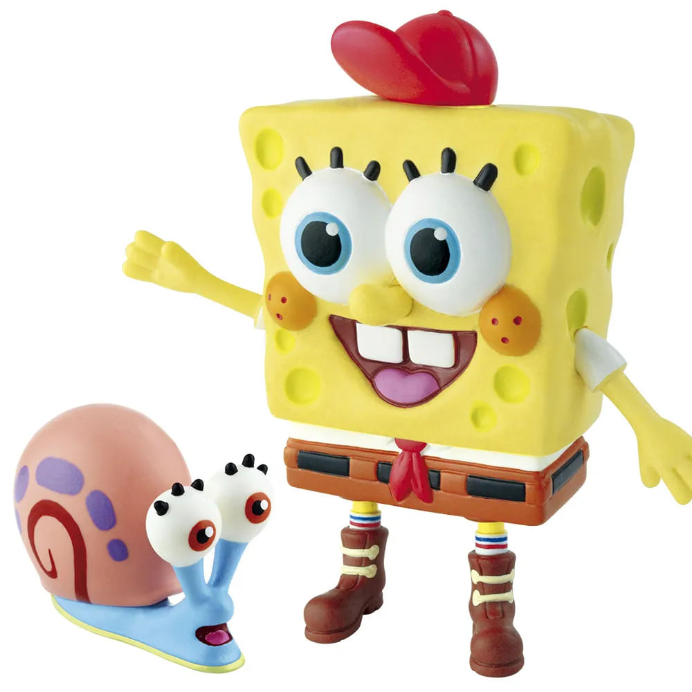 Bob Esponja - Boneco de Vinil e Gary - Lider