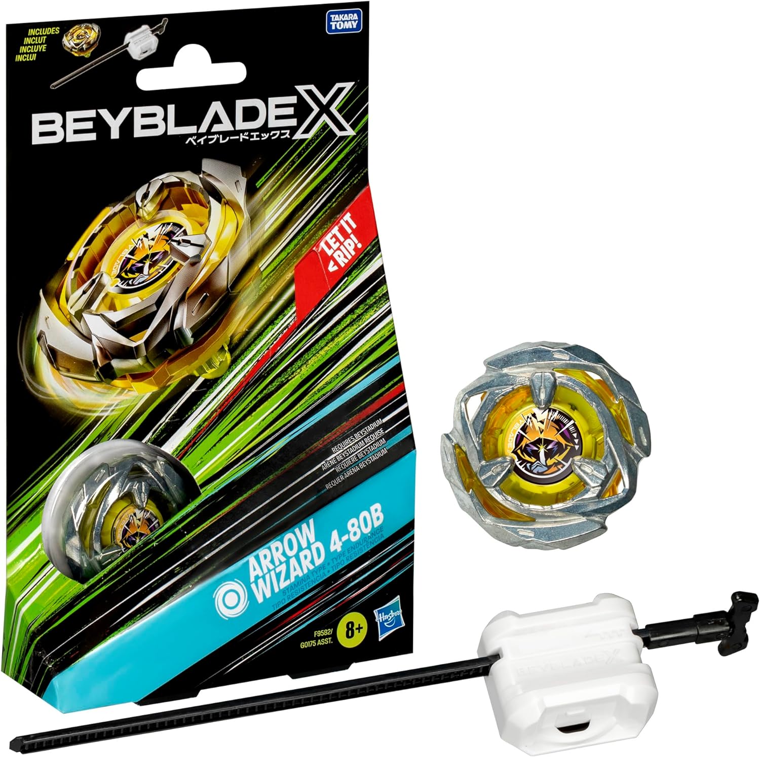 Beyblade X - Pião Arrow Wizard 4-80b (resistência) F9582