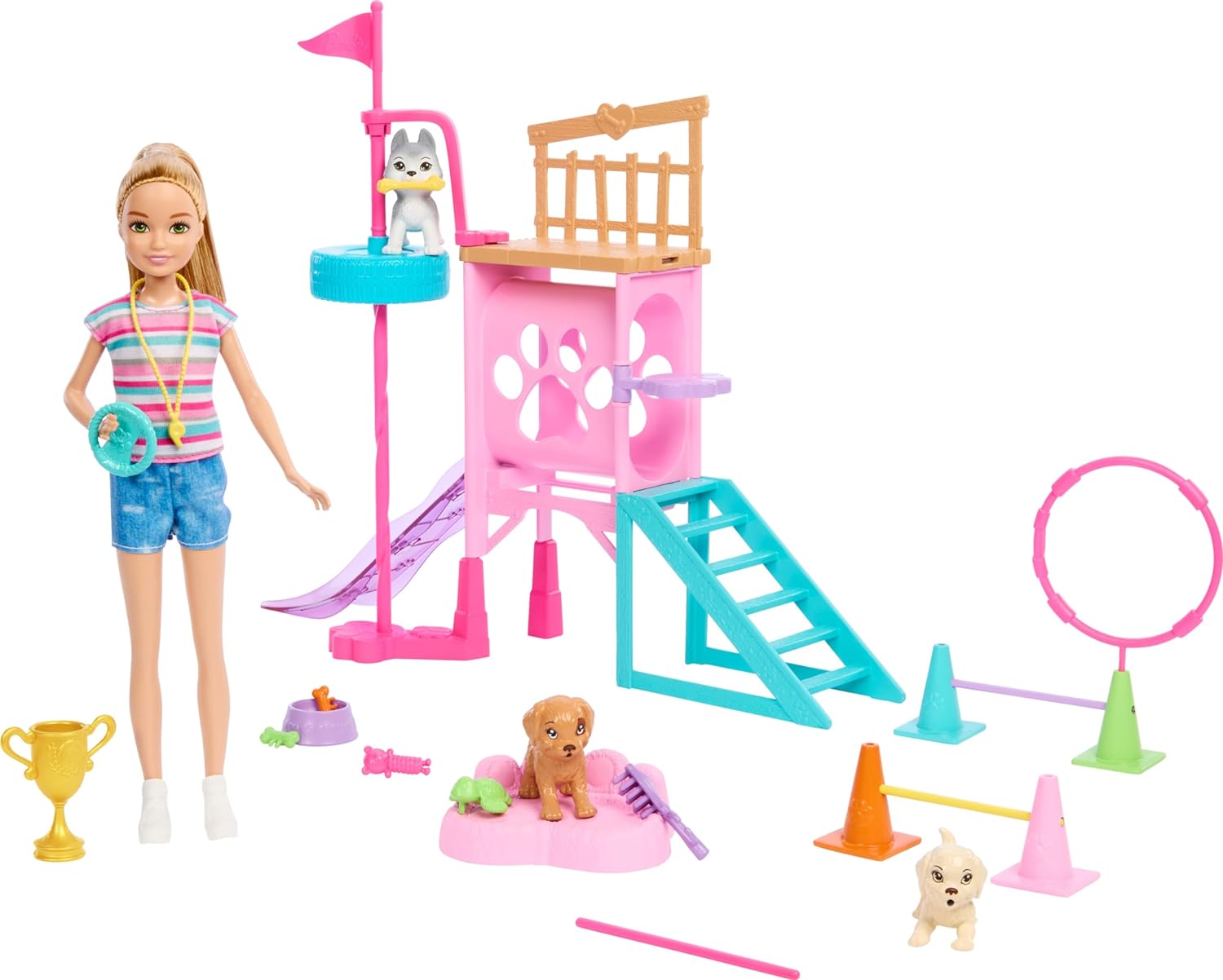 Barbie - Boneca Stacie - Conjunto Treinadora de Cachorros Hrm10