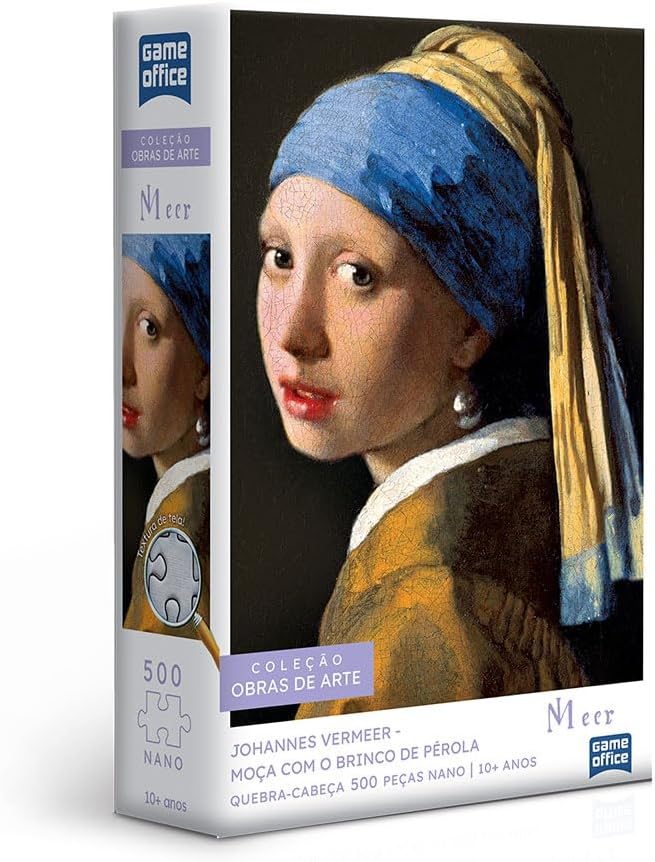 Quebra-Cabeça 500 Peças Nano - Johannes Vermeer - Moça com Brinco de Pérola - Toyster