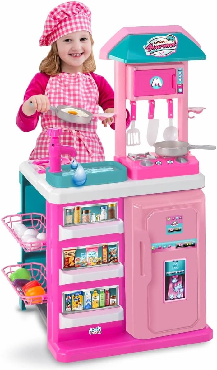 Cozinha Infantil Gourmet Rosa com Água - Magic Toys
