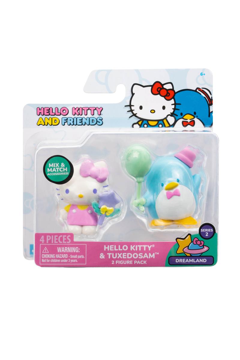 Hello Kitty - Pack com 2 Figuras e Acessórios - Hello Kitty e Tuxedosam - Série 2 - Terra Dos Sonhos - Sunny