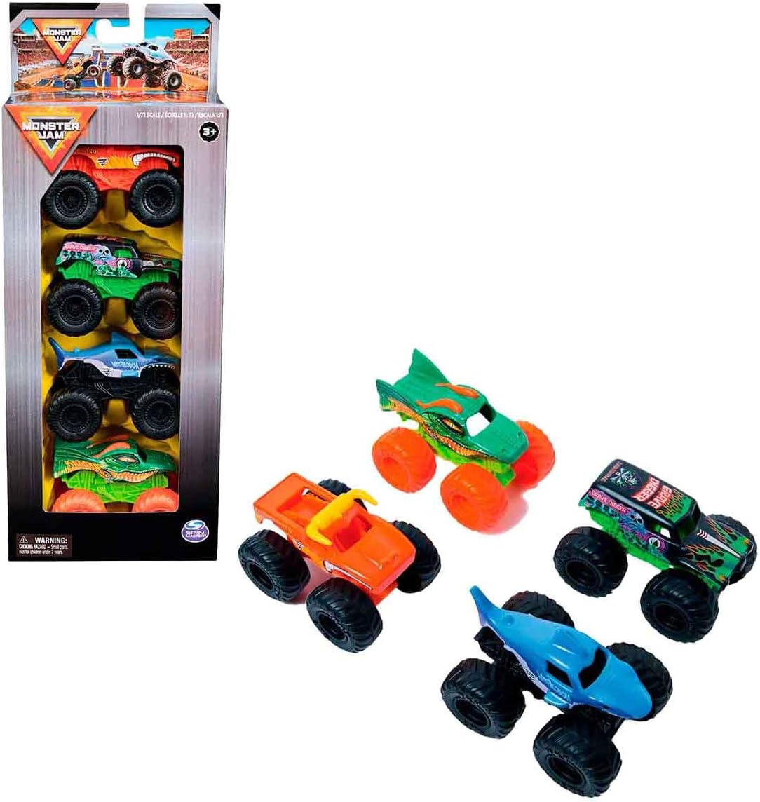 Monster Jam - Conjunto com 4 Veículos 1:72 - Sunny