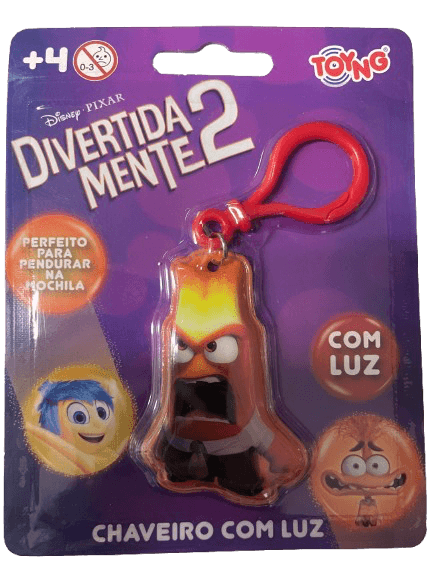 Chaveiro Divertida Mente com Luz - Raiva 55494 - Toyng