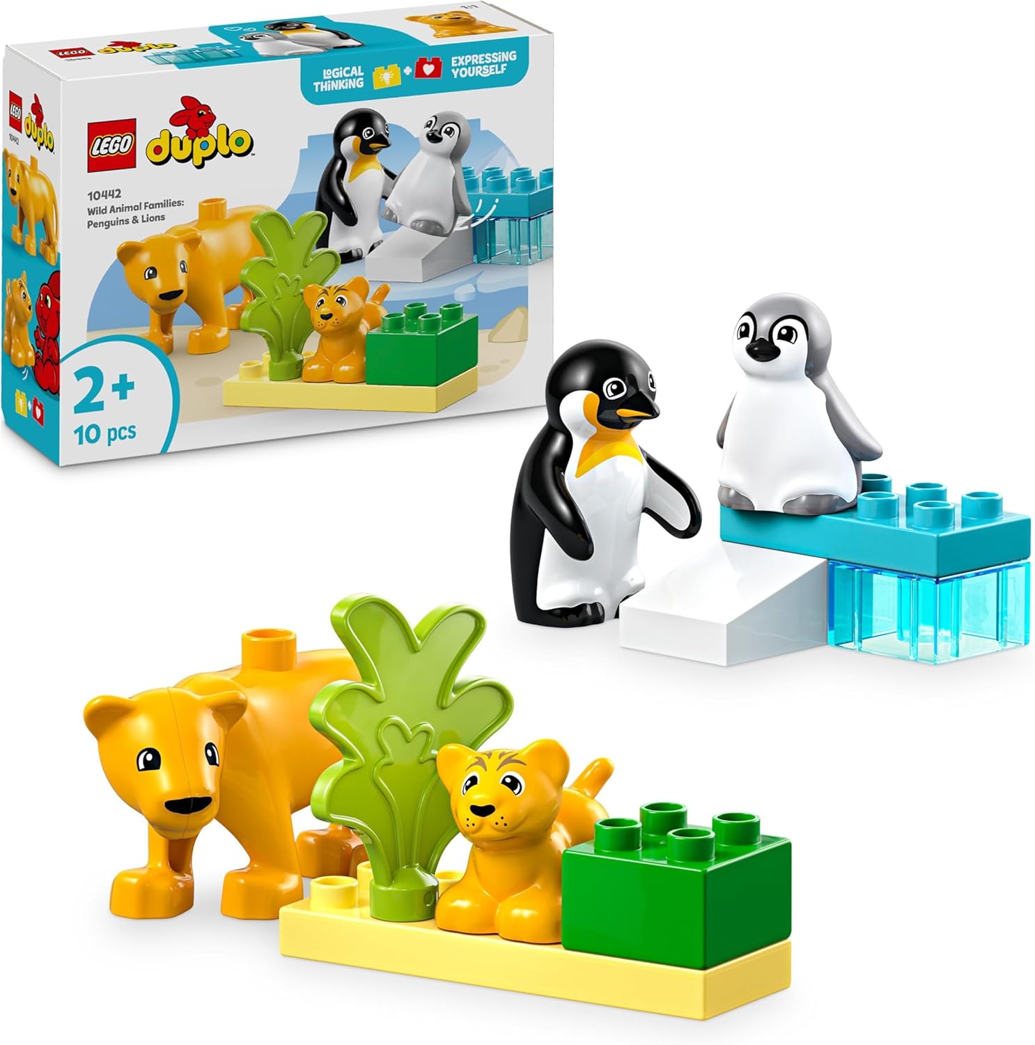 10442 Lego Duplo - Famílias de Animais Selvagens: Pinguins e Leões