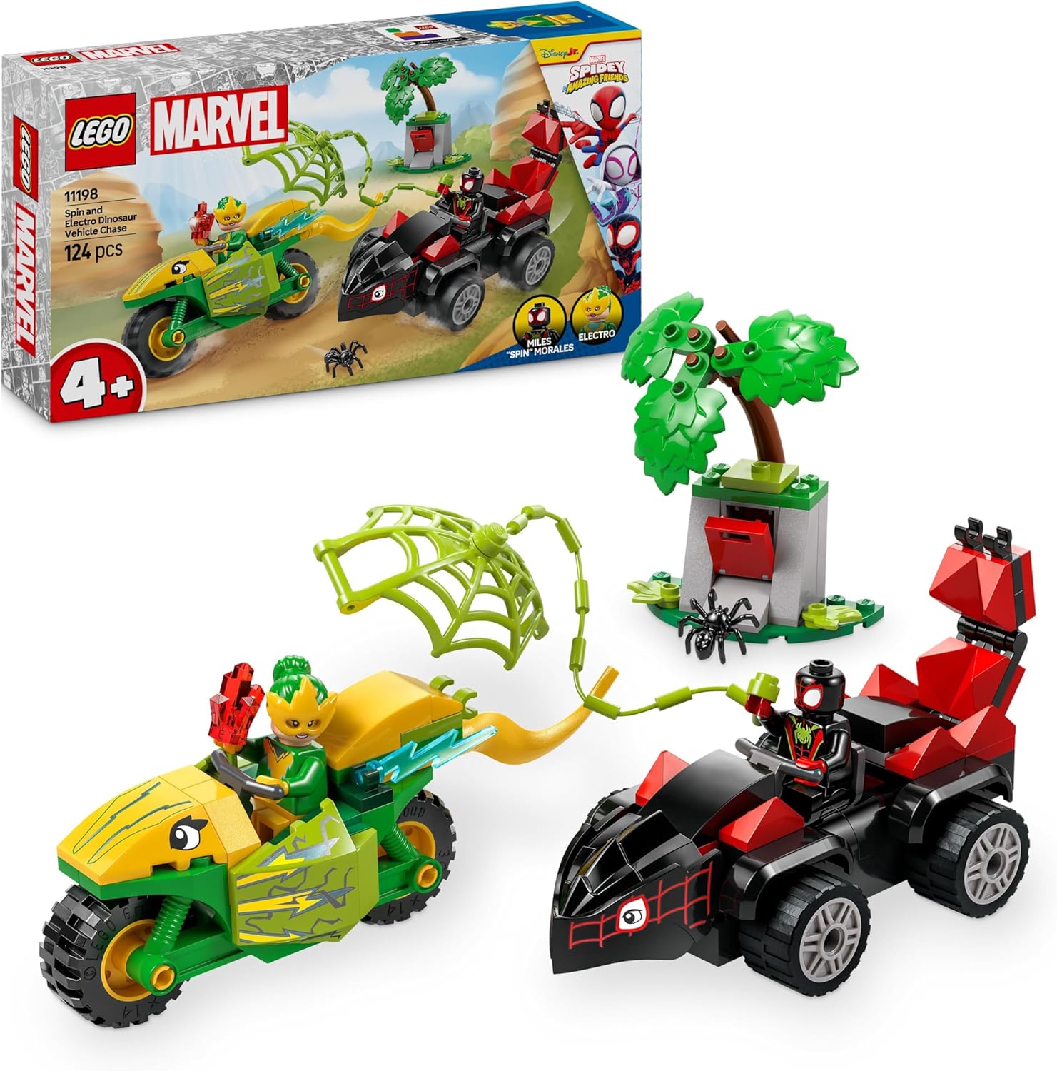 11198 Lego Marvel - Perseguição com Veículos de Dinossauro de Spin e Electro