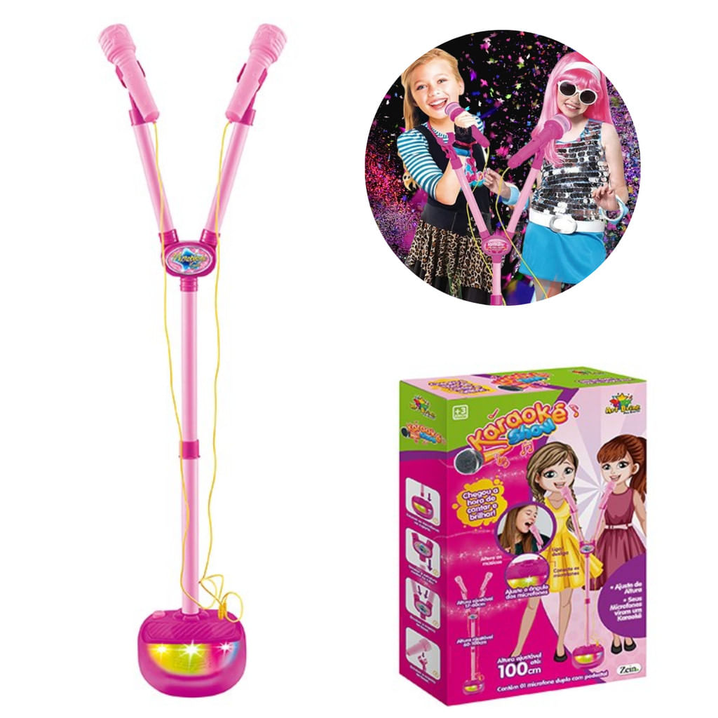 Microfone Duplo com Pedestal - Art Brink