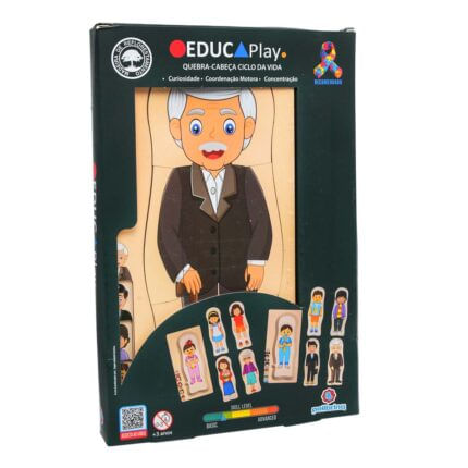 Educa Play - Quebra-Cabeça Ciclo da Vida 5 em 1 - Homem Bdm51 - Polibrinq