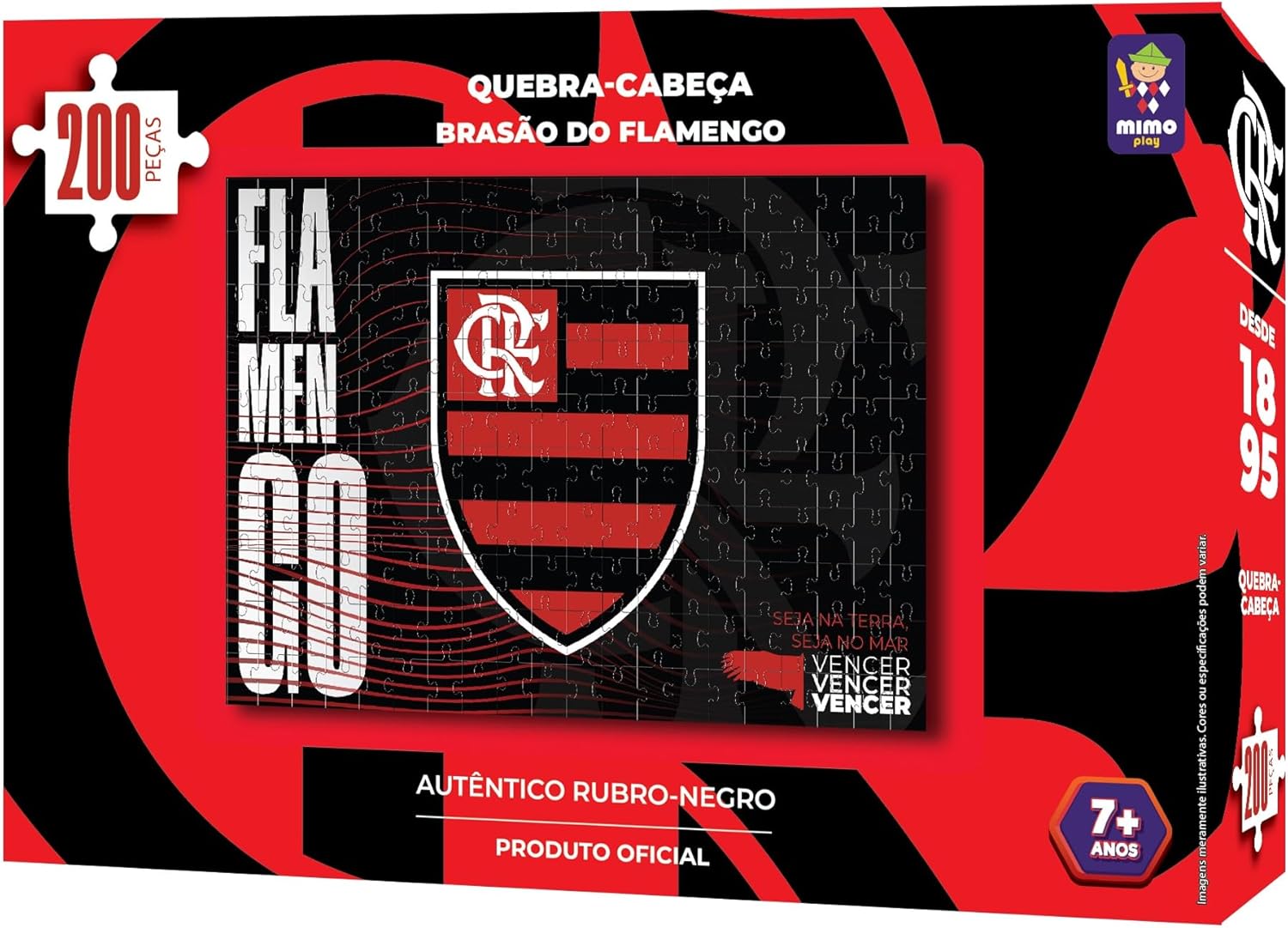 Quebra-Cabeça 200 Peças - Flamengo - Brasão do Flamengo - Mimo Toys