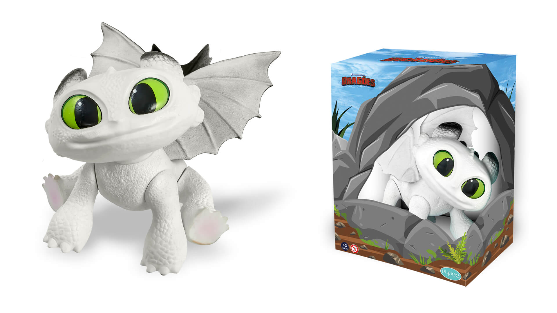 Como Treinar Seu Dragão - Dragão Baby 12cm - Mini Dawn - Pupee