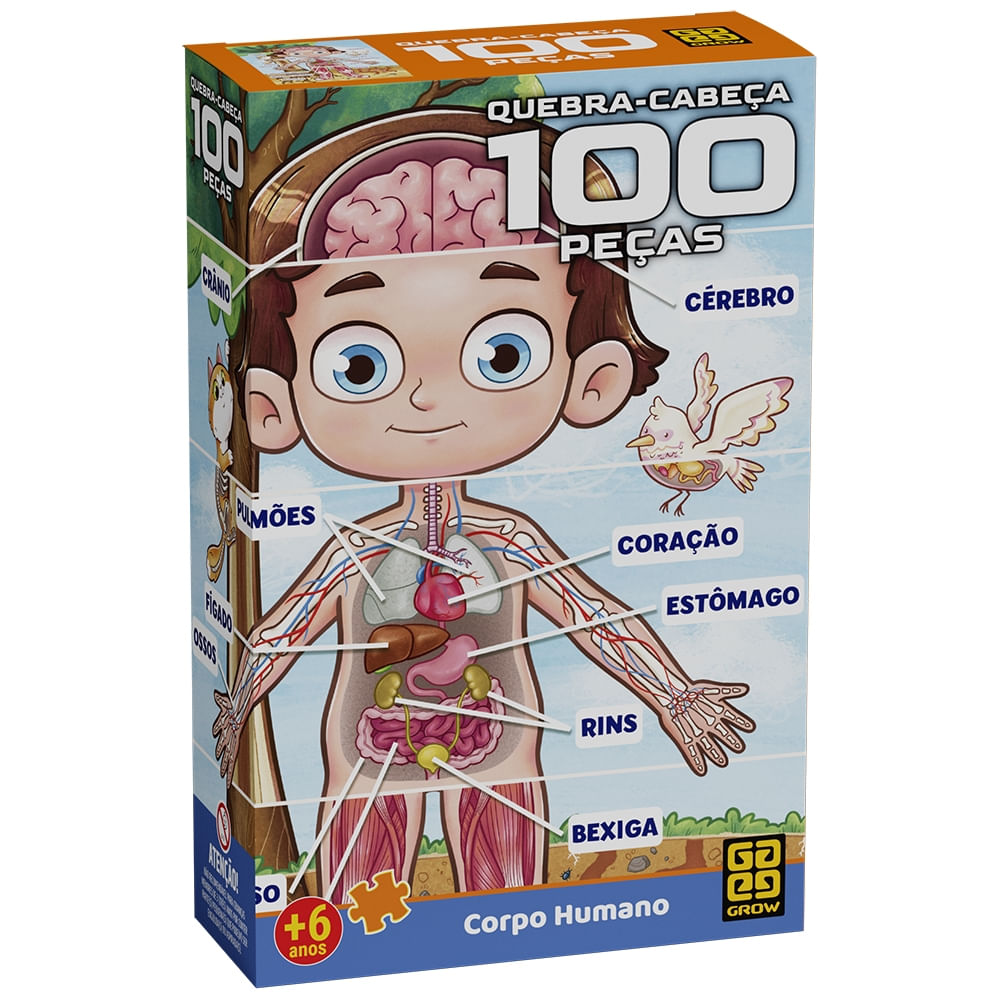 Quebra-Cabeça 100 Peças - Corpo Humano - Grow