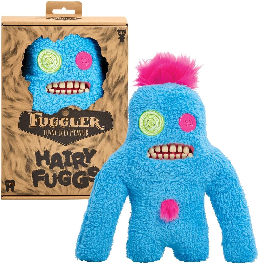 Fuggler - Monstro Hairy Fuggs 23cm - Sasquoosh (azul com Botões)