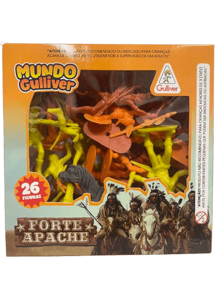 Mundo Gulliver - Forte Apache com 26 Figuras (24 Índios Apaches e 2 Cavalos)