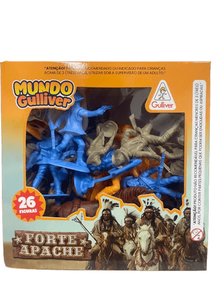 Mundo Gulliver - Forte Apache com 26 Figuras (24 Cowboys e 2 Cavalos)