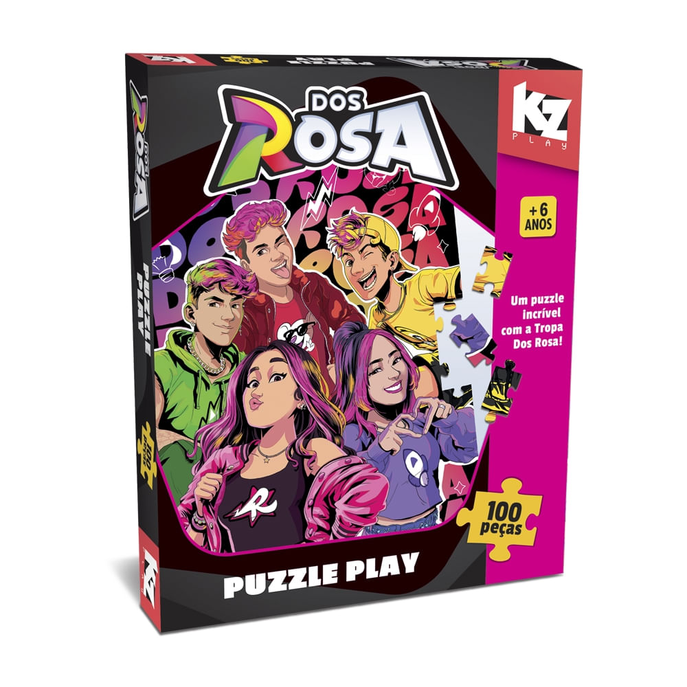 Quebra-Cabeça Puzzle Play 100 Peças - Emilly Vick e Katlen - Dos Rosa - Elka