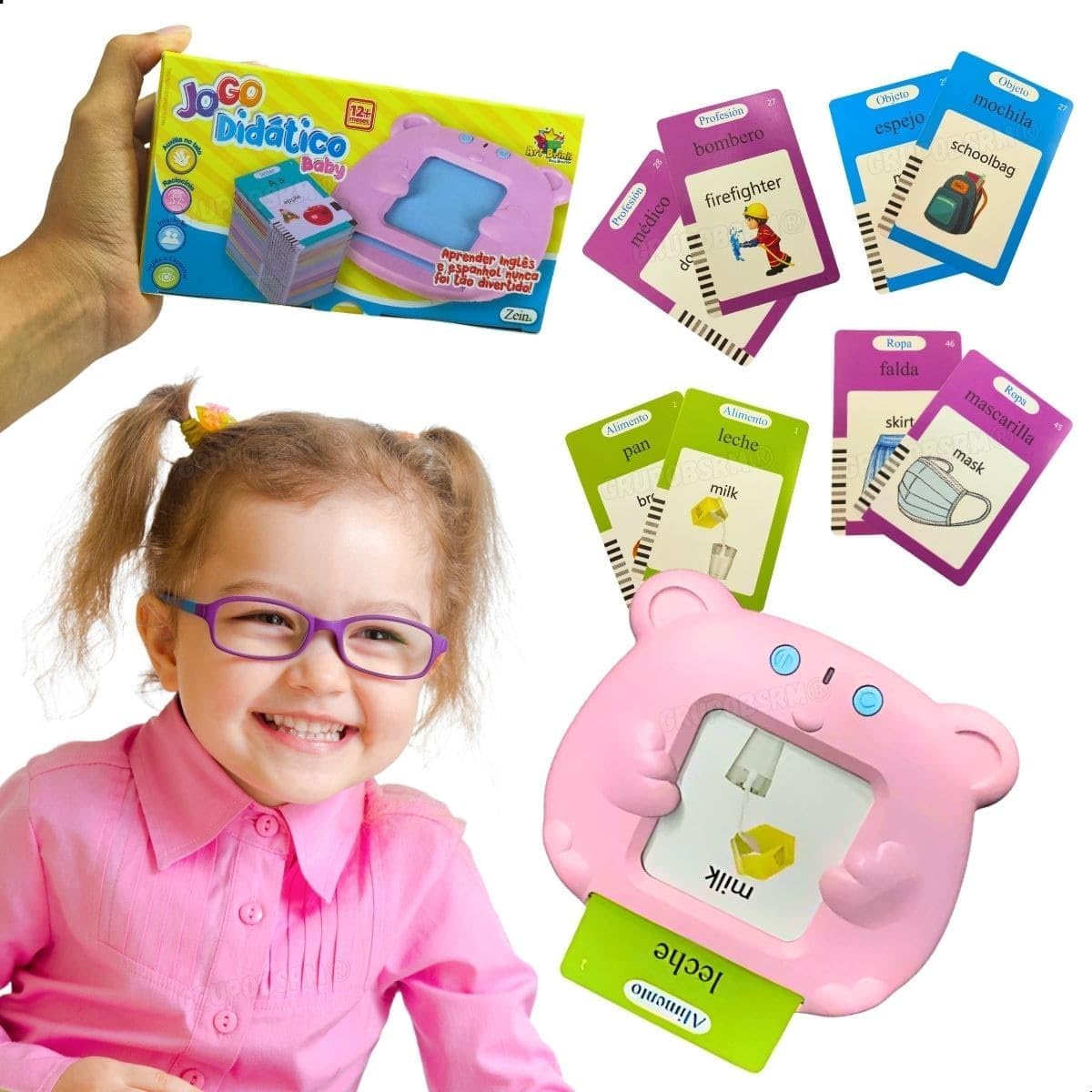 Jogo Didático Baby Inglês/espanhol - Rosa - Art Brink