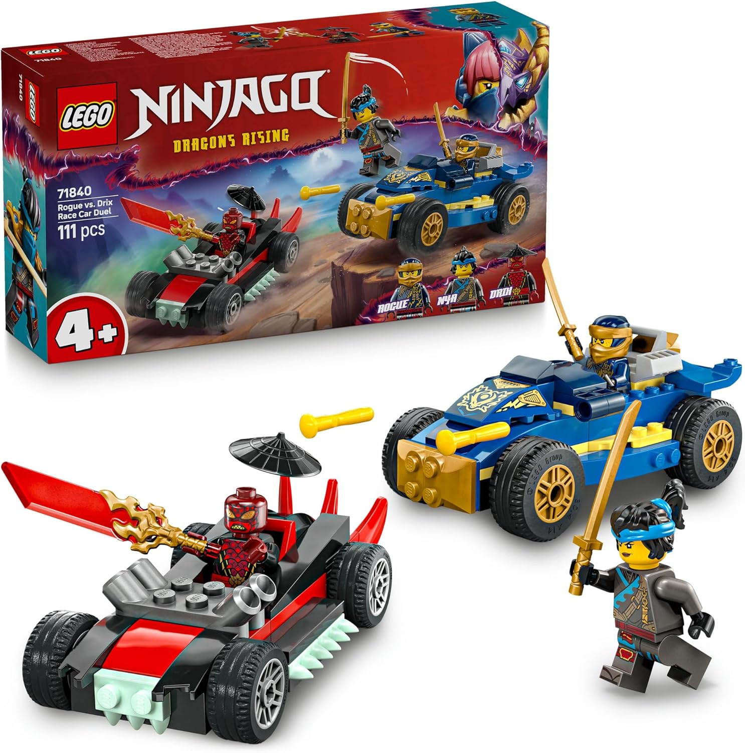 71840 Lego Ninjago - Duelo de Carros de Corrida de Rogue Contra Drix