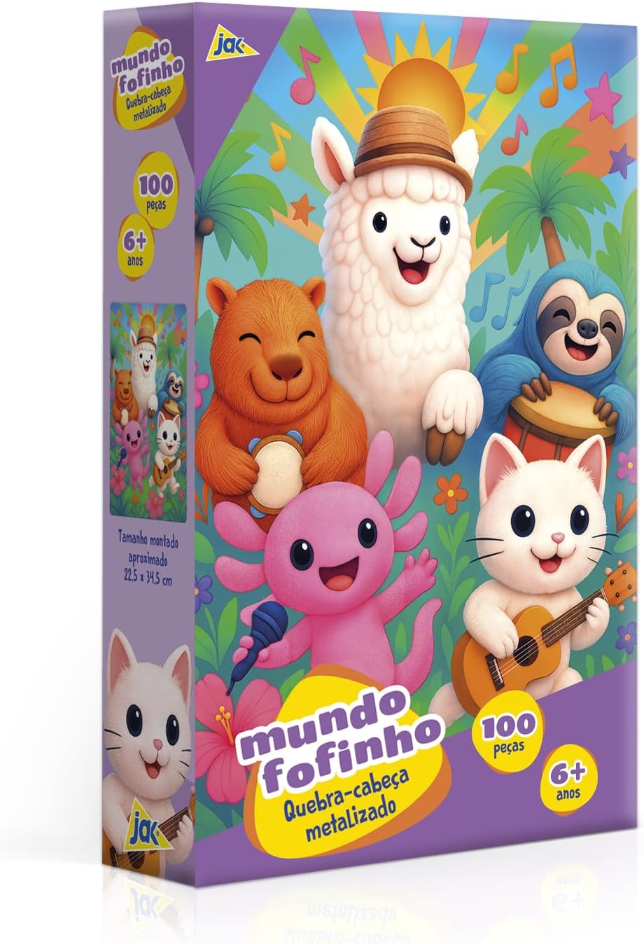 Quebra-Cabeça 100 Peças - Mundo Fofinho Metalizado - Toyster