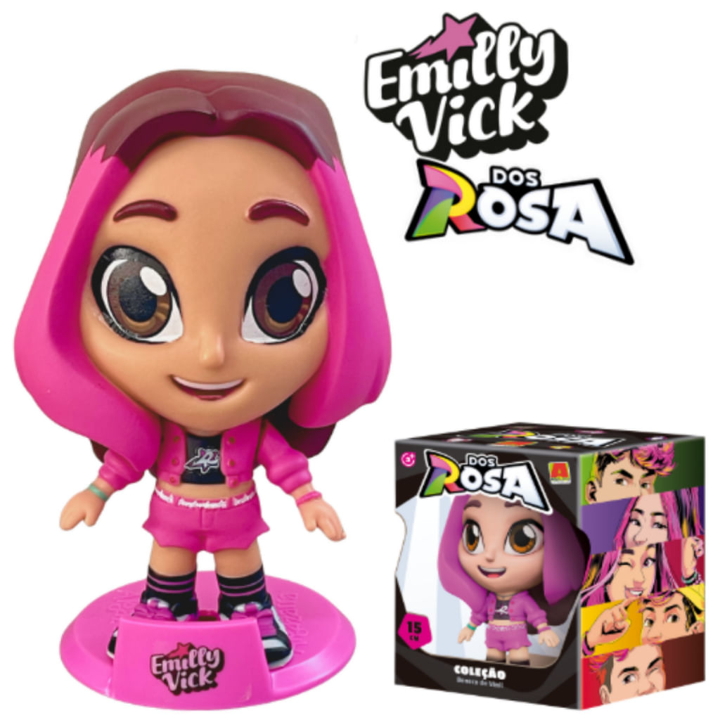 Boneca Emilly Vick - Dos Rosa 15cm - Algazarra