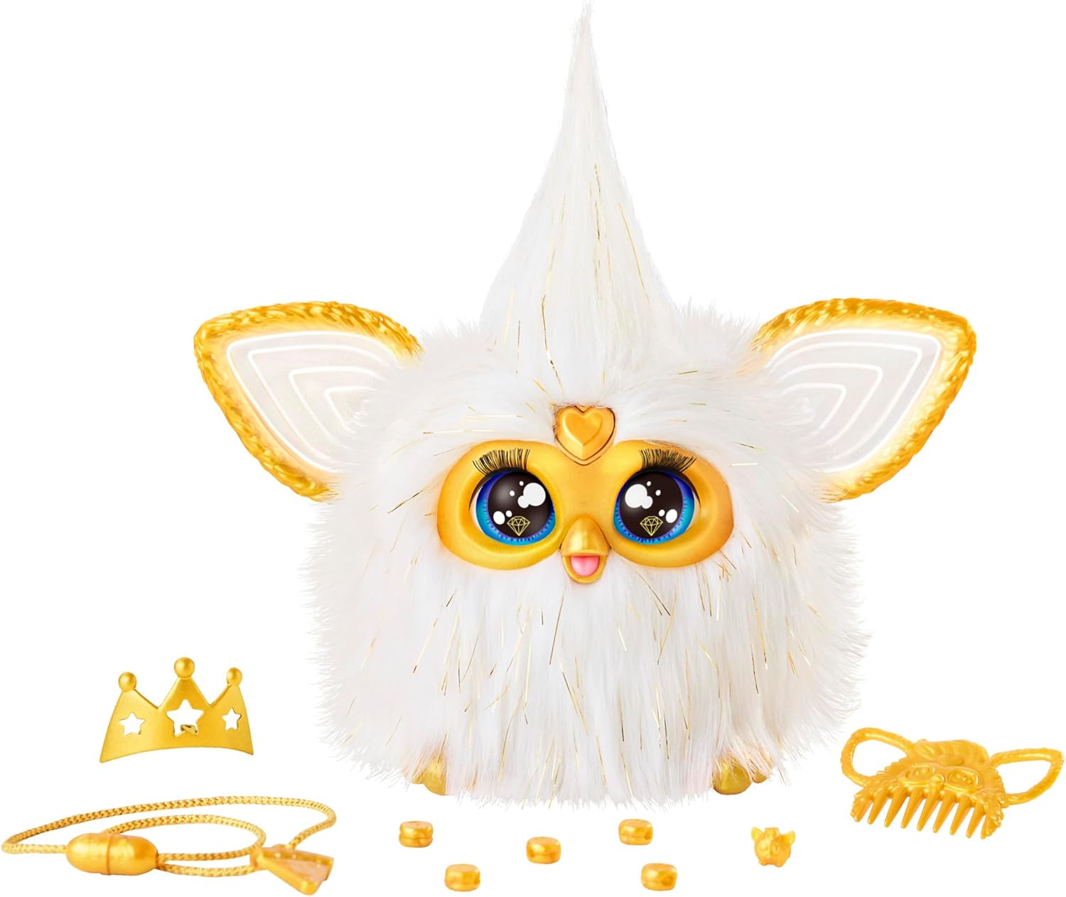 Furby Gold Glam - Pelúcia Interativa Branca G1938 - Hasbro