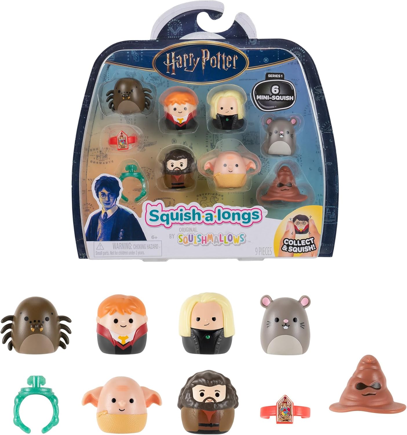 Squish-A-Longs Squishmallows Harry Potter - Pack com 6 Figuras 4296 - Sunny