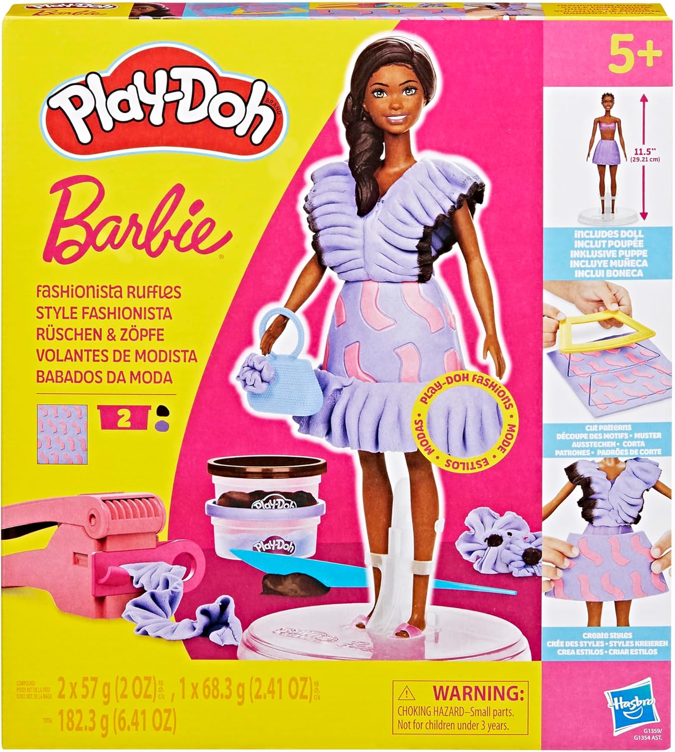 Massinha Play-Doh - Barbie Negra - Babados da Moda G1359 - Hasbro