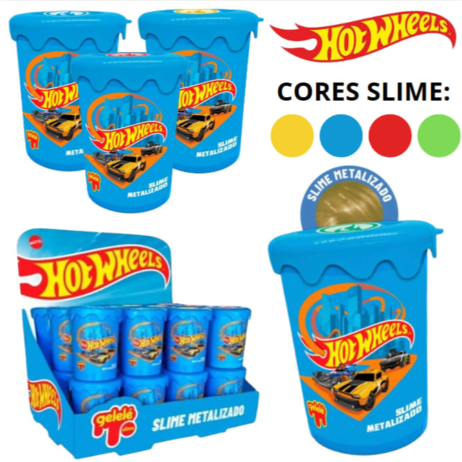 Geleca Hot Wheels - Gelelé Slime Metalizado Pote 180g