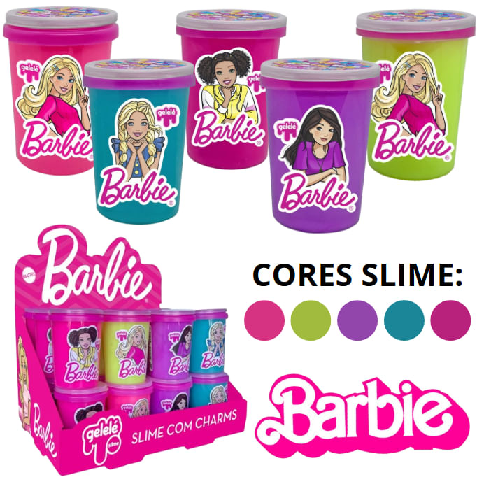 Geleca Barbie - Gelelé Slime com Charms Pote 180g