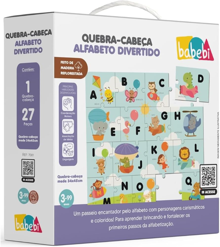 Quebra-Cabeça Alfabeto Divertido - Babebi