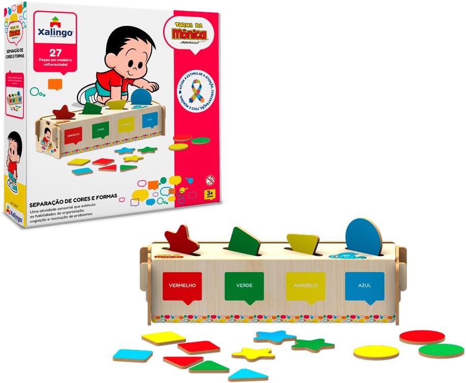 Jogo Separação de Cores e Formas - Turma da Mônica - Xalingo