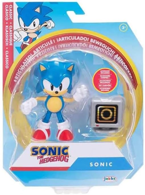 Sonic - Boneco Articulado Sonic 10cm com Acessório 4554 - Sunny