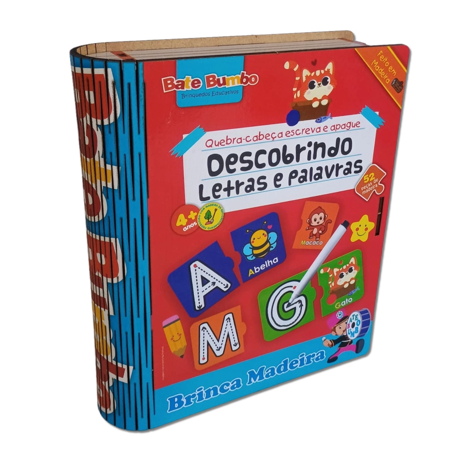 Quebra-Cabeça Escreva e Apague - Descobrindo Letras e Palavras - Bate Bumbo