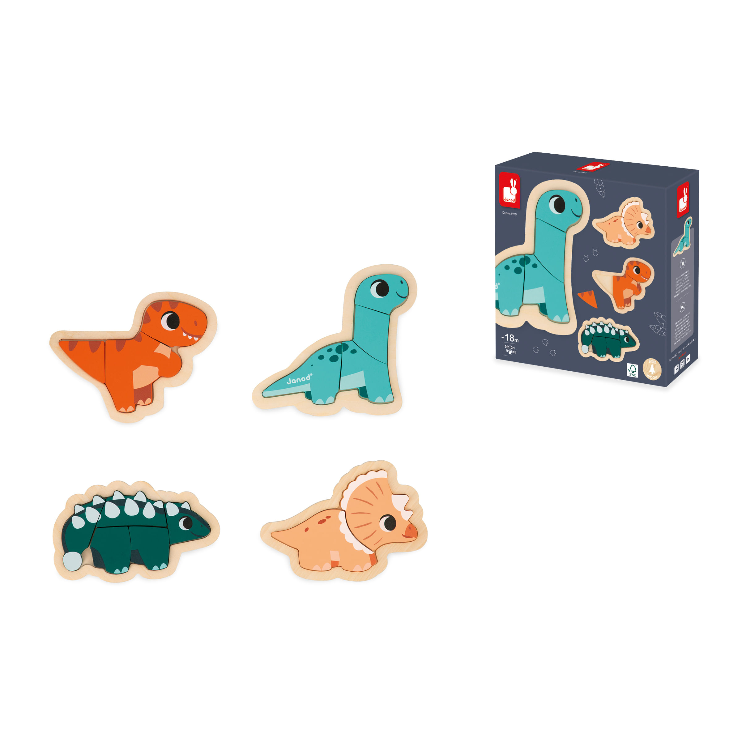 Encaixa Formas Baby Dinos - Janod