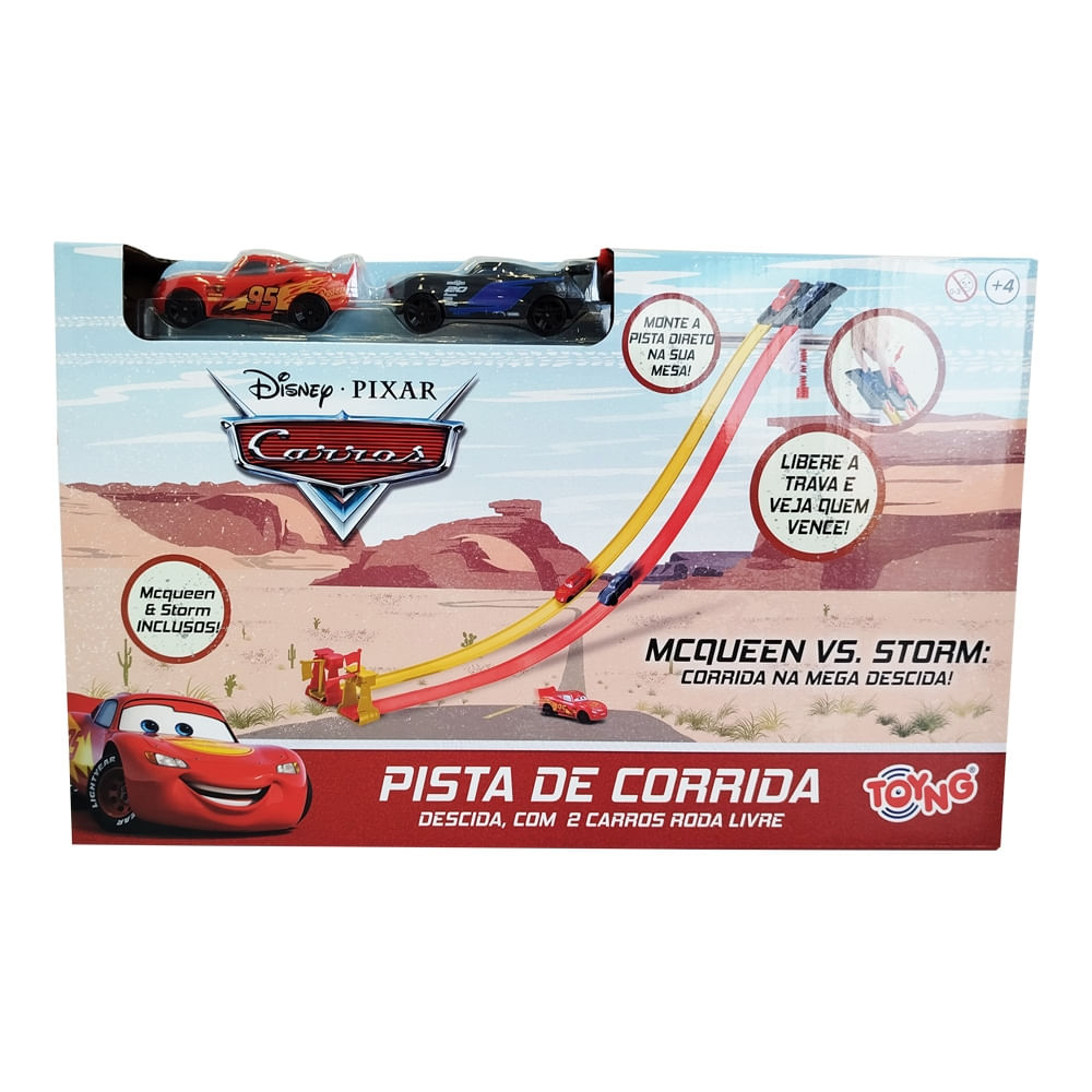 Carros - Pista de Corrida Descida com 2 Carros Roda Livre 61797 - Toyng